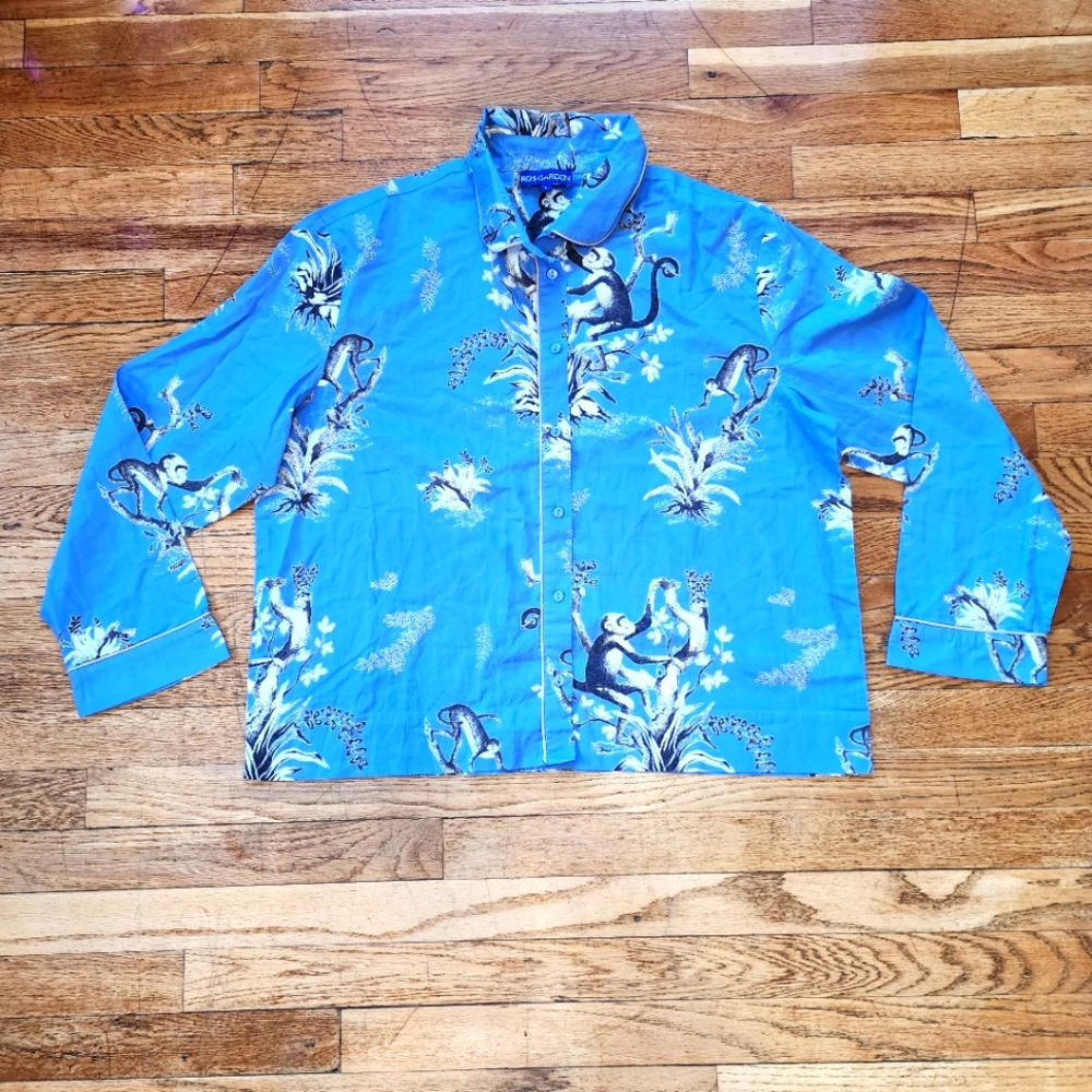 Summer Anthropologie Ro's Garden Monkey Print Pajama Top